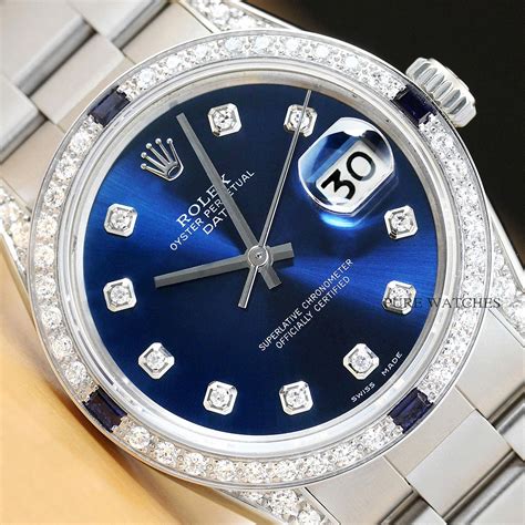 Rolex diamond and sapphire bezel